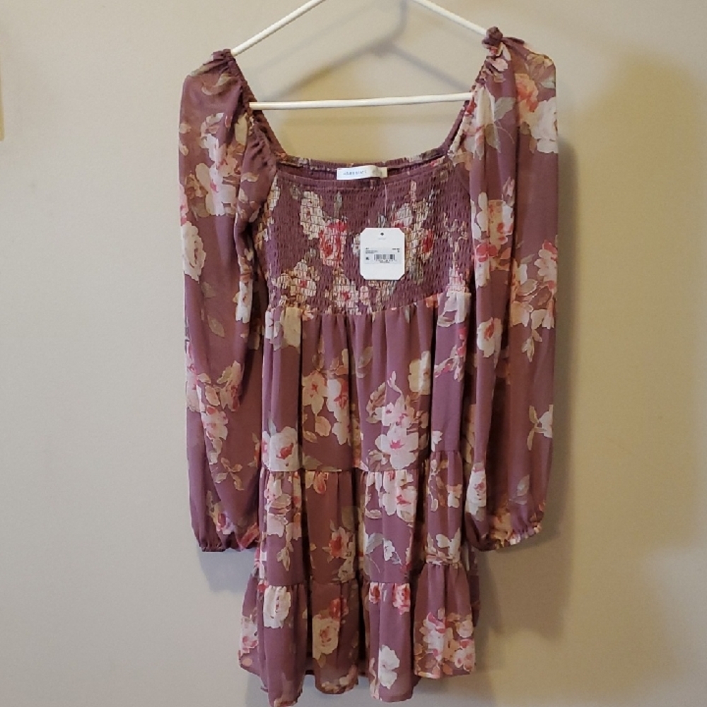 Altar'd State Mauve Floral Dress